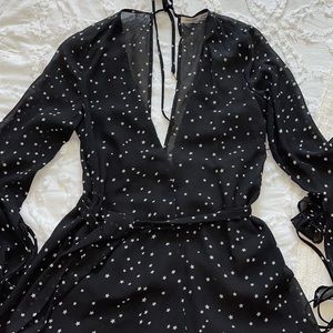 Black mini romper with stars